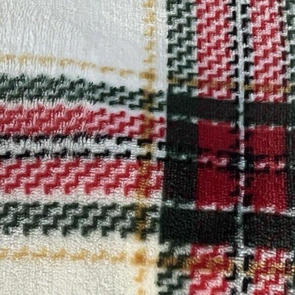 Eddie Bauer Plaid Sherpa Throw Blanket Home Edgewood Orange Red White - Picture 1 of 9